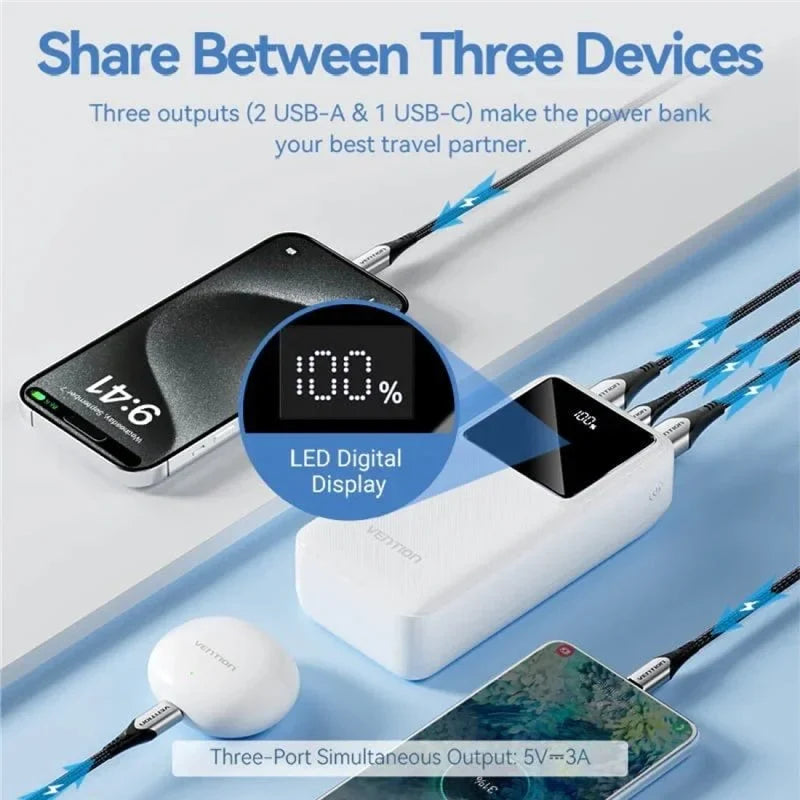 Vention Powerbank 30000mAh 22.5W - White | FHMW0