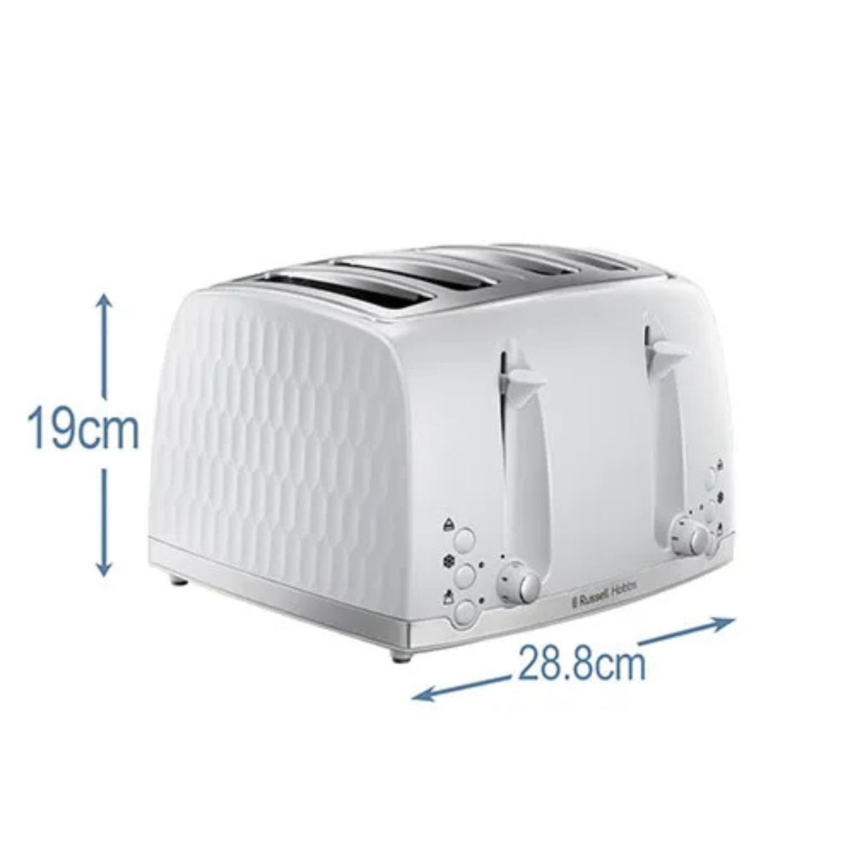 Russell Hobbs Honeycomb 4 Slice Toaster - White | 26070