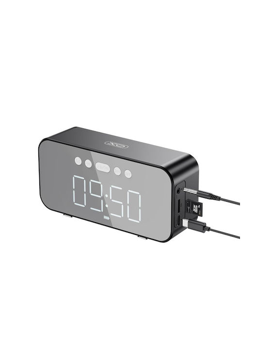 XO Wireless Speaker Mirror Clock - Black | EXSXO-F41