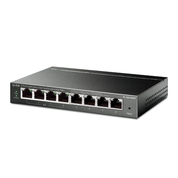 TP Link 8-Port Gigabit Easy Smart Switch with 4-Port PoE+ | TL-SG108PE