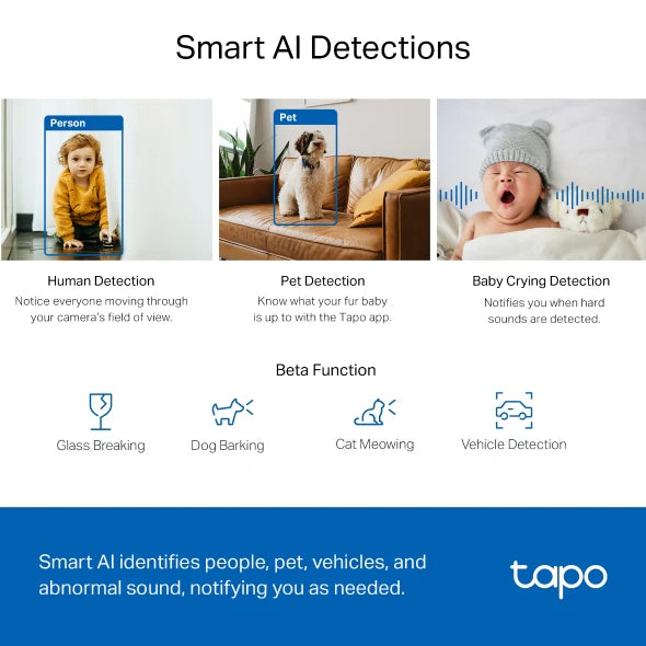 Tapo Pan/Tilt Home Security Wi-Fi Camera | TAPOC220