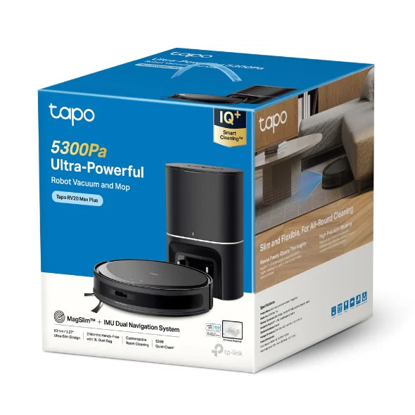 Tapo Navigation Robot Vacuum and Mop - Black | TAPORV20MAXPLUS
