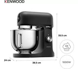 Kenwood kMix 1000W Stand Mixer - Black | KMX751AB