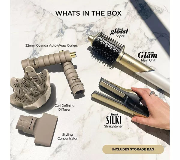 Shark Glam Ceramic & Air Styling and Drying System with Diffuser | HD6052SUK