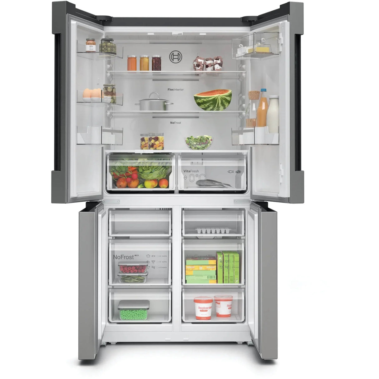 Bosch Series 4 American Style Fridge Freezer - S/Steel | Non-Plumbed | KFN96VPEAG