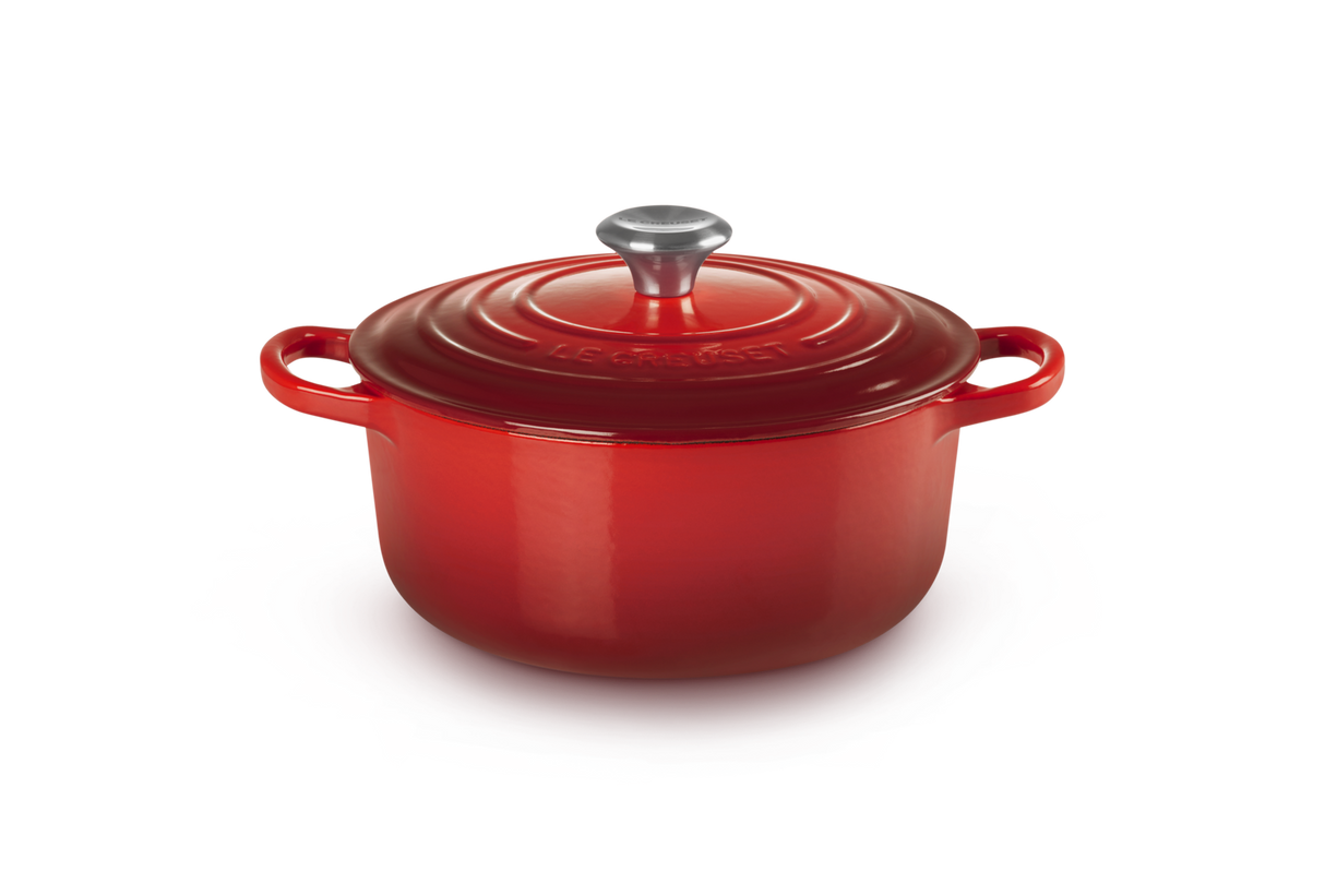Le Creuset Signature 22cm Cast Iron Round Casserole - Cerise | 21177220602430
