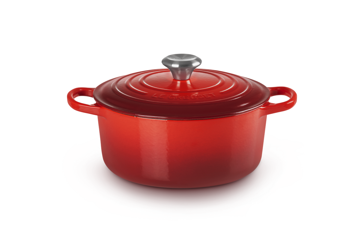 Le Creuset Signature 24cm Cast Iron Round Casserole - Cerise | 21177240602430