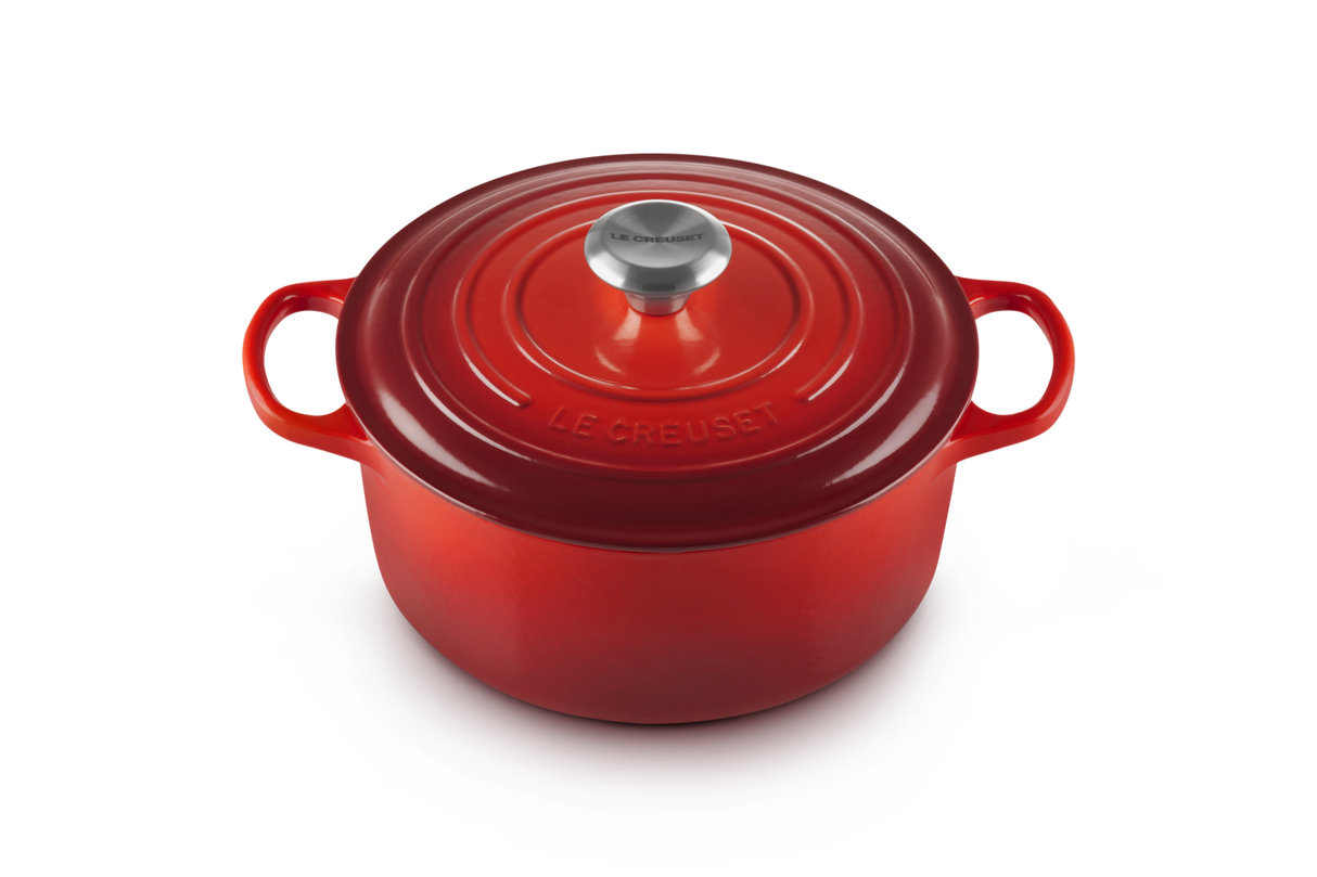 Le Creuset Signature 24cm Cast Iron Round Casserole - Cerise | 21177240602430