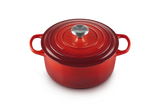 Le Creuset Signature 24cm Cast Iron Round Casserole - Cerise | 21177240602430