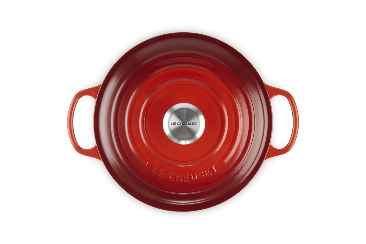 Le Creuset Signature 24cm Cast Iron Round Casserole - Cerise | 21177240602430