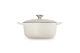 Le Creuset Signature 20cm Cast Iron Round Casserole - Meringue | 21177207164430