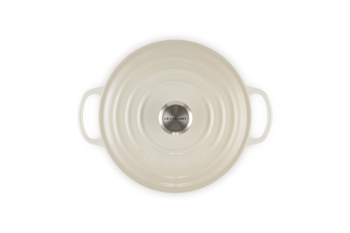 Le Creuset Signature 20cm Cast Iron Round Casserole - Meringue | 21177207164430