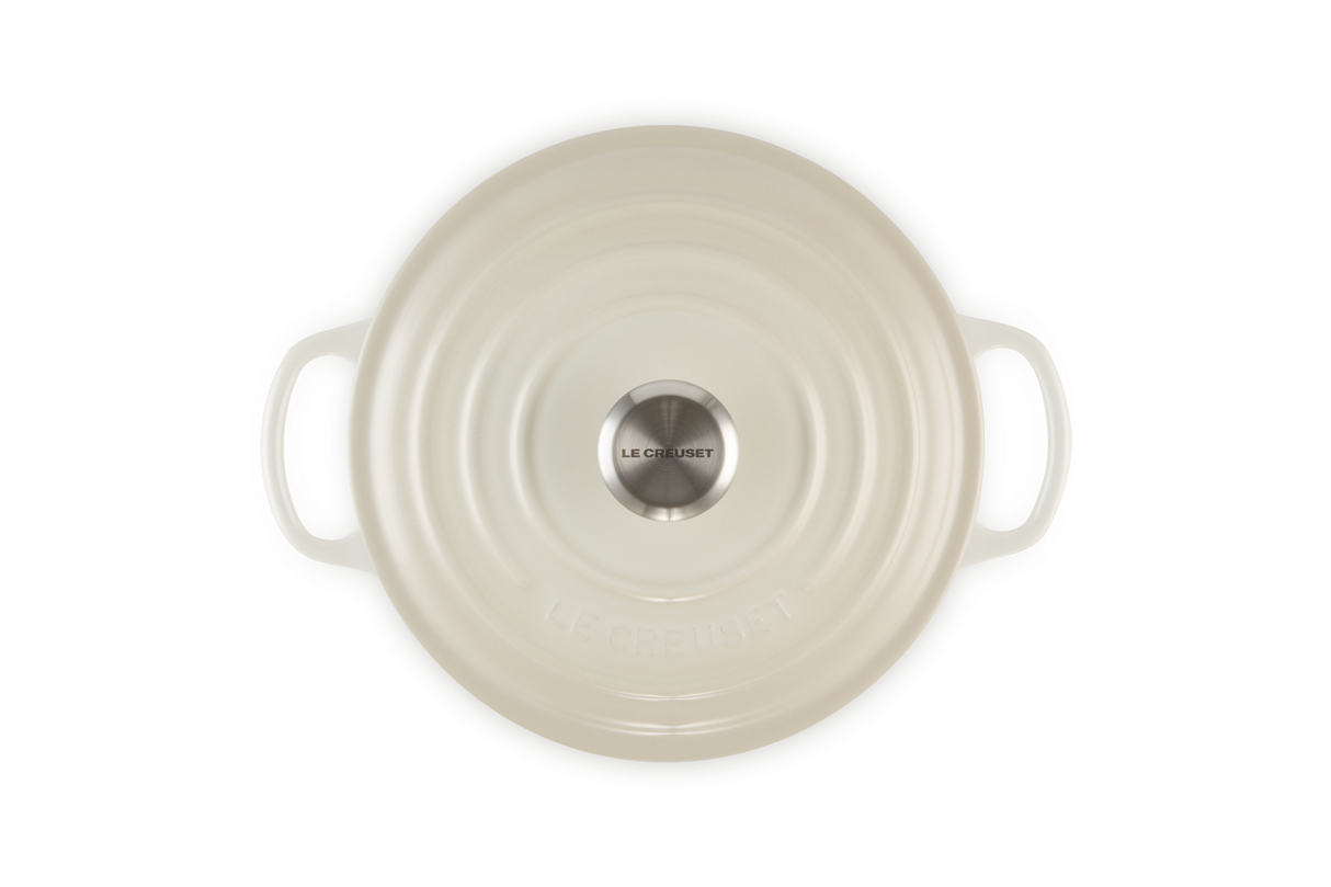 Le Creuset Signature 22cm Cast Iron Round Casserole - Meringue | 21177227164430