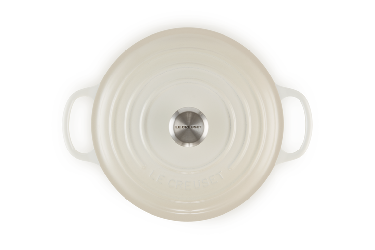 Le Creuset Signature 26cm Cast Iron Round Casserole - Meringue | 21177267164430
