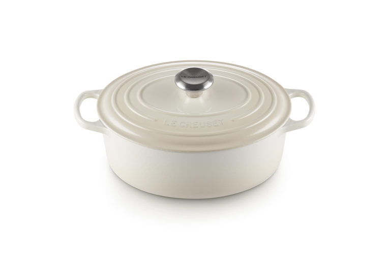 Le Creuset Signature 27cm Cast Iron Oval Casserole - Meringue | 21178277164430
