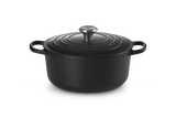 Le Creuset Signature 26cm Cast Iron Round Casserole - Satin Black | 21177260002430