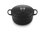 Le Creuset Signature 26cm Cast Iron Round Casserole - Satin Black | 21177260002430