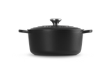 Le Creuset Signature 26cm Cast Iron Round Casserole - Satin Black | 21177260002430