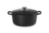 Le Creuset Signature 28cm Cast Iron Round Casserole - Satin Black | 21177280002430