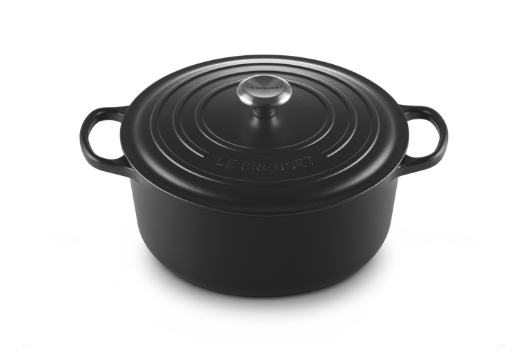Le Creuset Signature 28cm Cast Iron Round Casserole - Satin Black | 21177280002430