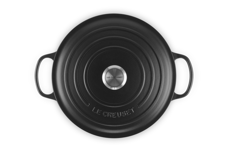 Le Creuset Signature 28cm Cast Iron Round Casserole - Satin Black | 21177280002430