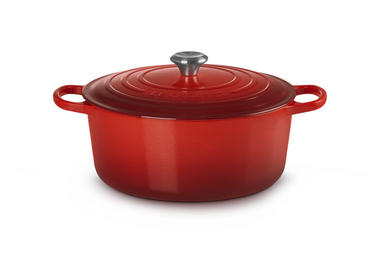 Le Creuset Signature 30cm Cast Iron Round Casserole - Cerise | 21177300602430