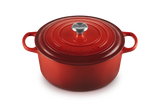 Le Creuset Signature 30cm Cast Iron Round Casserole - Cerise | 21177300602430