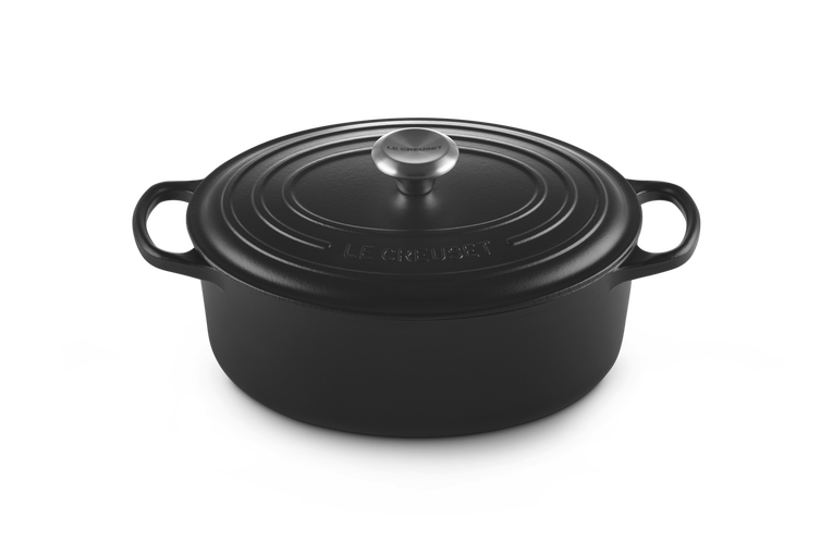 Le Creuset Signature 29cm Cast Iron Oval Casserole - Satin Black | 21178290002430