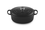 Le Creuset Signature 29cm Cast Iron Oval Casserole - Satin Black | 21178290002430