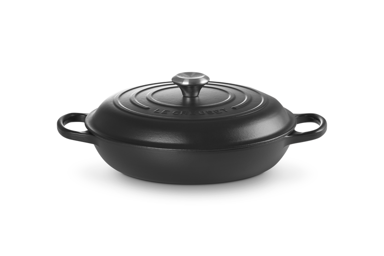 Le Creuset Signature 30cm Cast Iron Shallow Casserole - Satin Black | 21178300002430