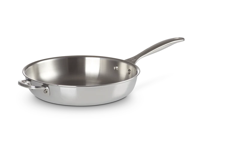 Le Creuset Signature 28cm Uncoated Frying Pan with Helper Handle - Stainless Steel | 96600228000100