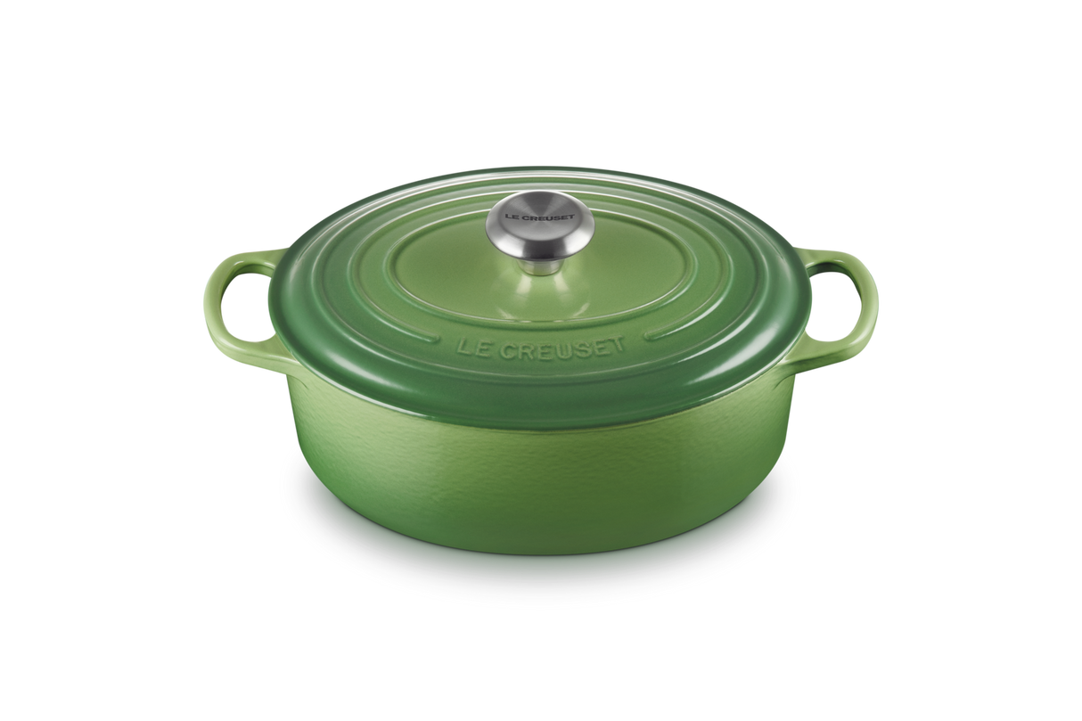 Le Creuset Signature 27cm Cast Iron Oval Casserole - Bamboo Green | 21178274082430