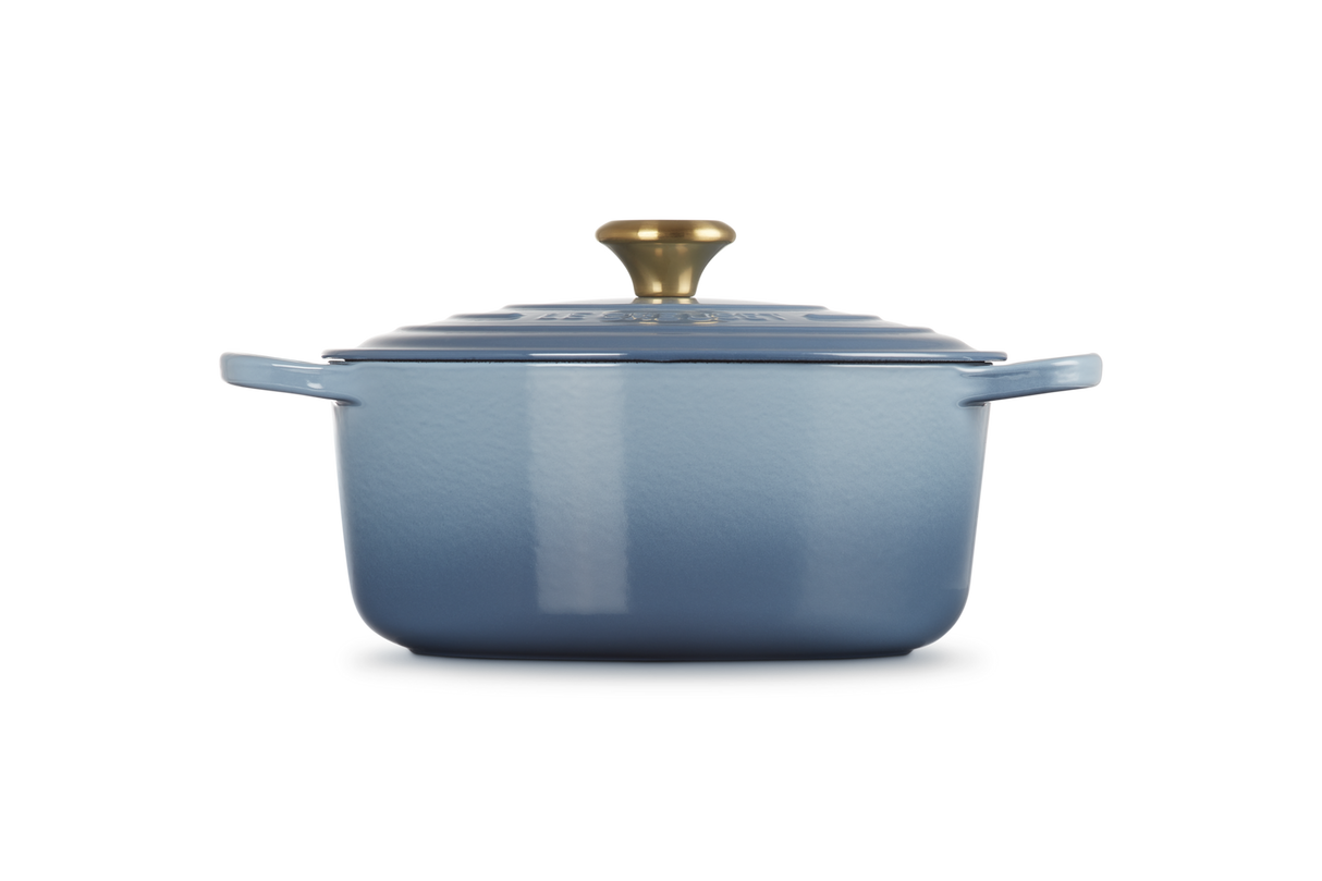 Le Creuset Signature 26cm Cast Iron Round Casserole - Chambray | 21177264344441