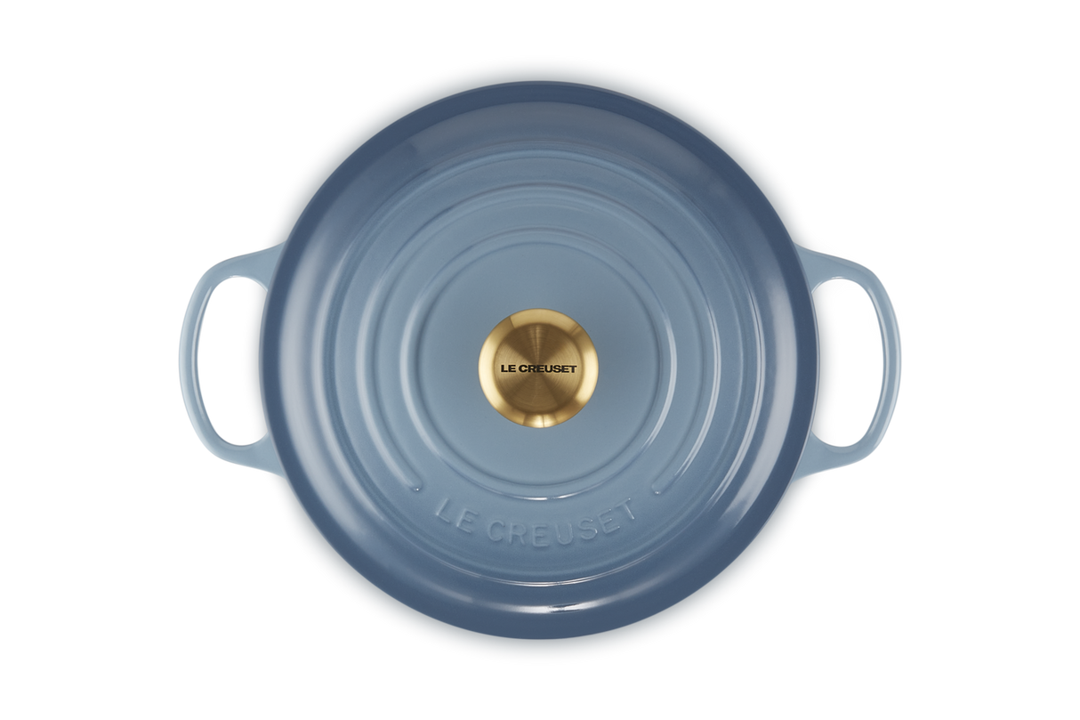 Le Creuset Signature 26cm Cast Iron Round Casserole - Chambray | 21177264344441