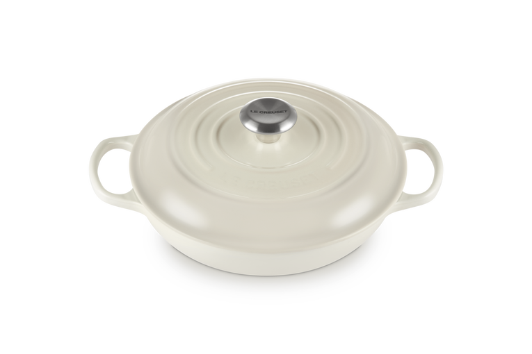 Le Creuset Signature 26cm Cast Iron Shallow Casserole - Meringue | 21180267164430