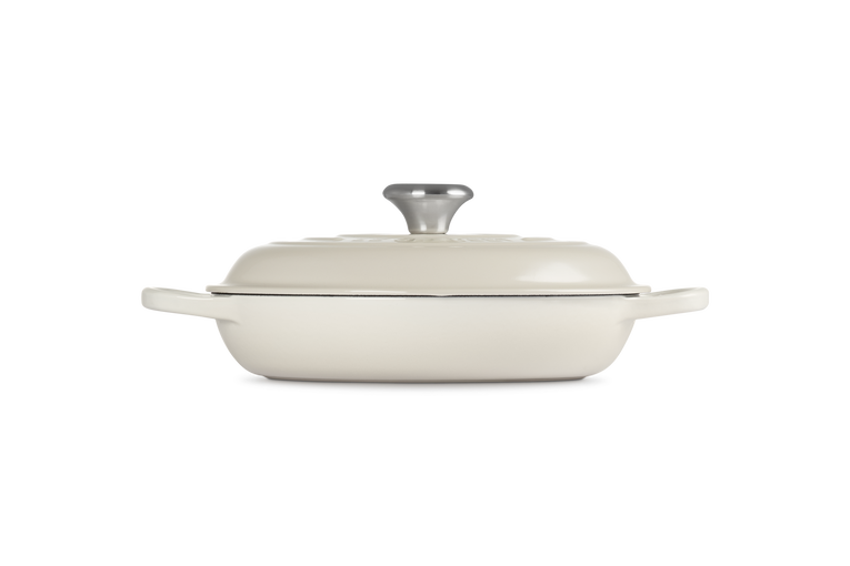 Le Creuset Signature 26cm Cast Iron Shallow Casserole - Meringue | 21180267164430