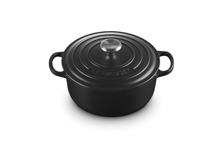 Le Creuset Signature 20cm Cast Iron Round Casserole - Satin Black | 21177200002430
