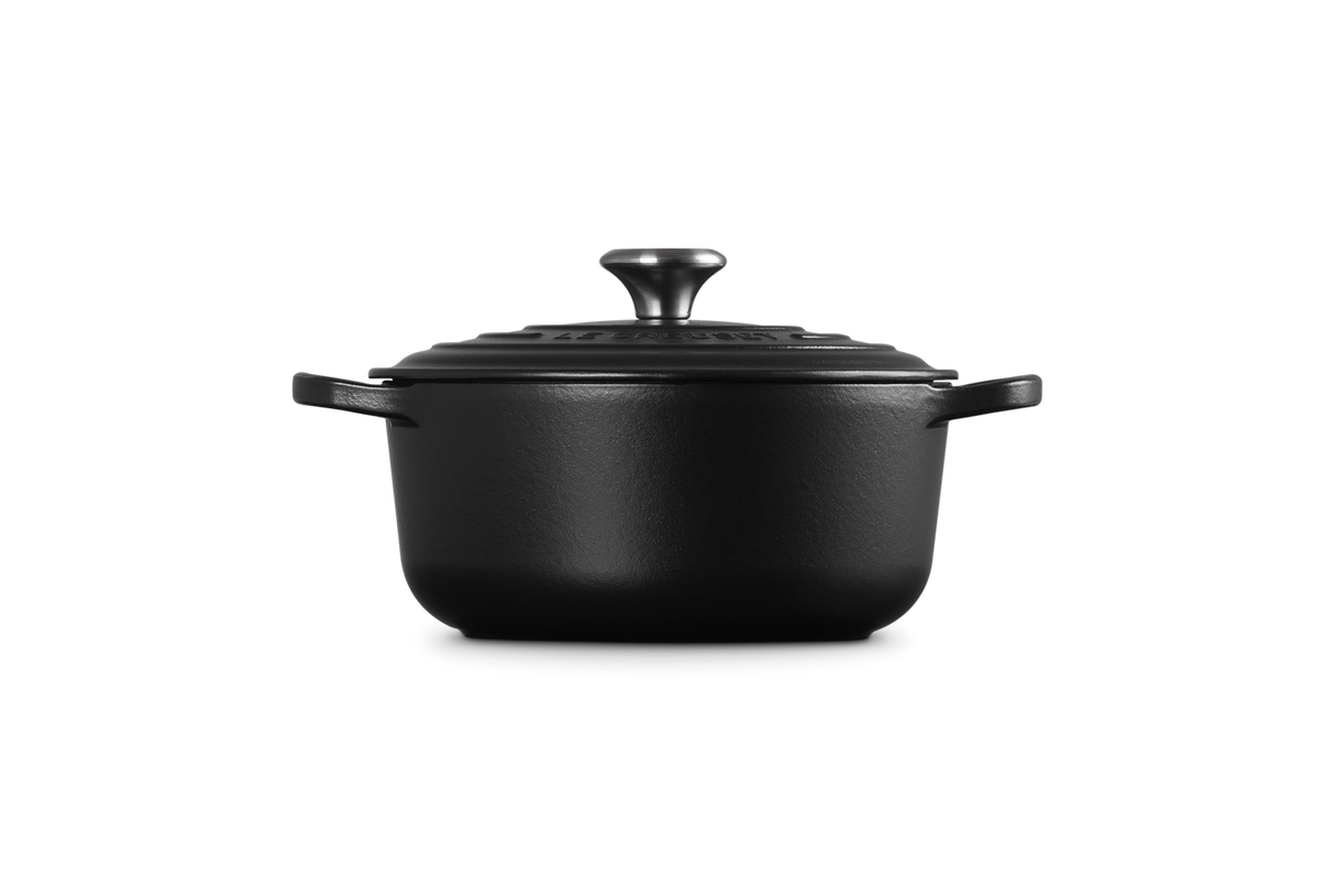 Le Creuset Signature 20cm Cast Iron Round Casserole - Satin Black | 21177200002430