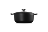 Le Creuset Signature 20cm Cast Iron Round Casserole - Satin Black | 21177200002430