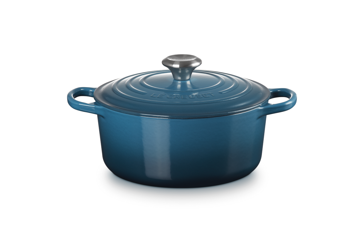 Le Creuset Signature 24cm Cast Iron Round Casserole - Deep Teal | 21177246422430