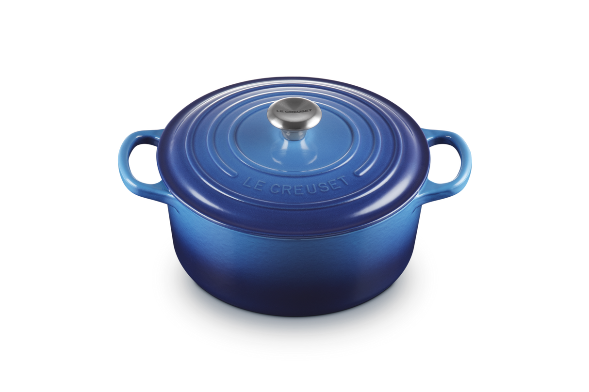 Le Creuset Signature 22cm Cast Iron Round Casserole - Azure | 21177222222430