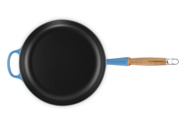 Le Creuset 28cm Cast Iron Frying Pan with Wooden Handle - Azure | 20258282200422