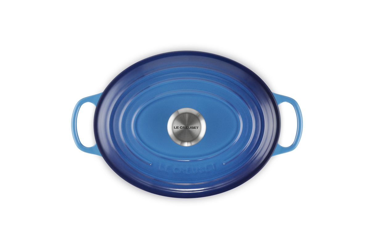 Le Creuset Signature 27cm Cast Iron Oval Casserole - Azure | 21178272202430