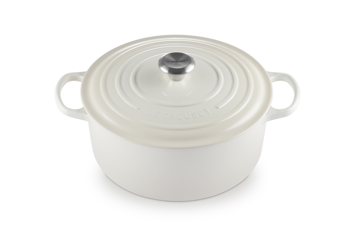 Le Creuset Signature 28cm Cast Iron Round Casserole - Meringue | 21177287164430
