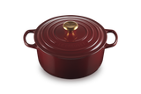 Le Creuset Signature 26cm Cast Iron Round Casserole - Garnet | 21177269494441