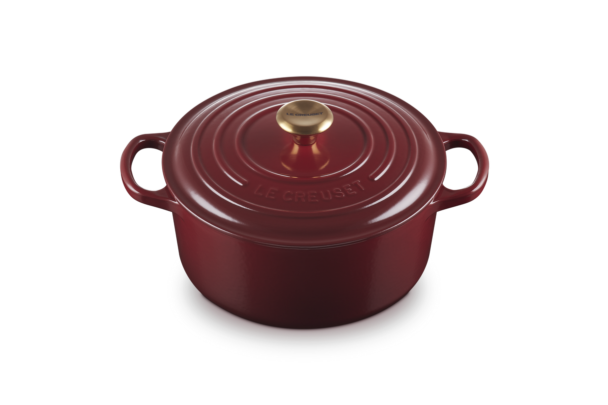 Le Creuset Signature 22cm Cast Iron Round Casserole - Garnet | 21177229494441