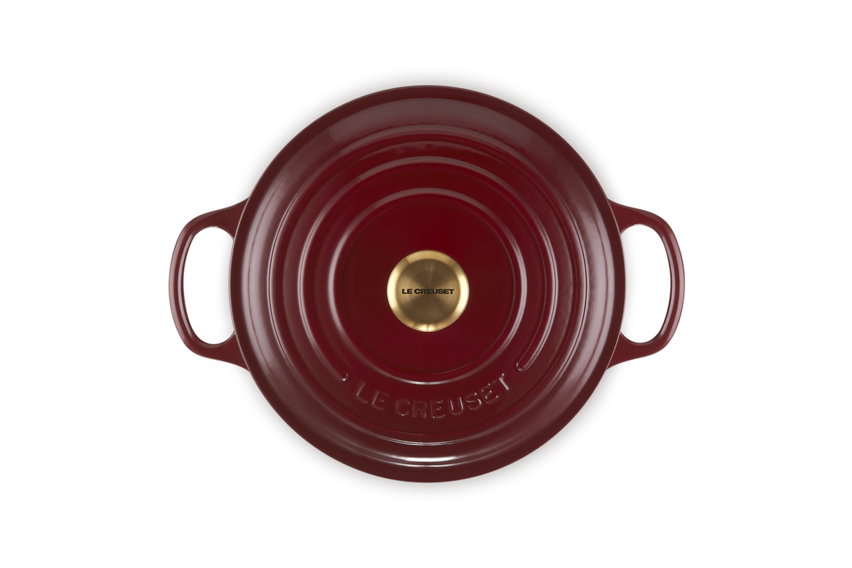 Le Creuset Signature 22cm Cast Iron Round Casserole - Garnet | 21177229494441