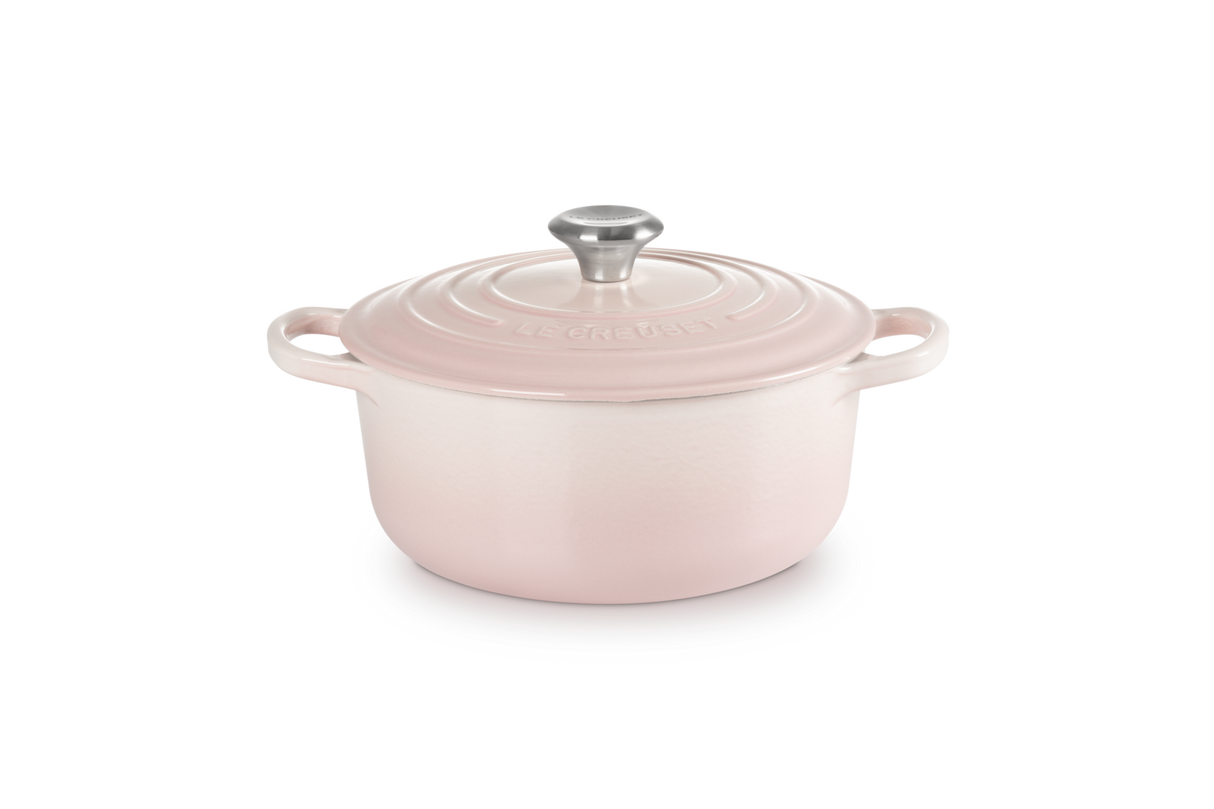 Le Creuset Signature 20cm Cast Iron Round Casserole - Shell Pink | 21177207774430