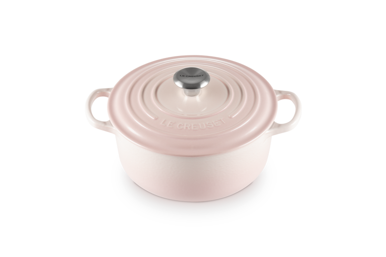 Le Creuset Signature 28cm Cast Iron Round Casserole - Shell Pink | 21177287774430