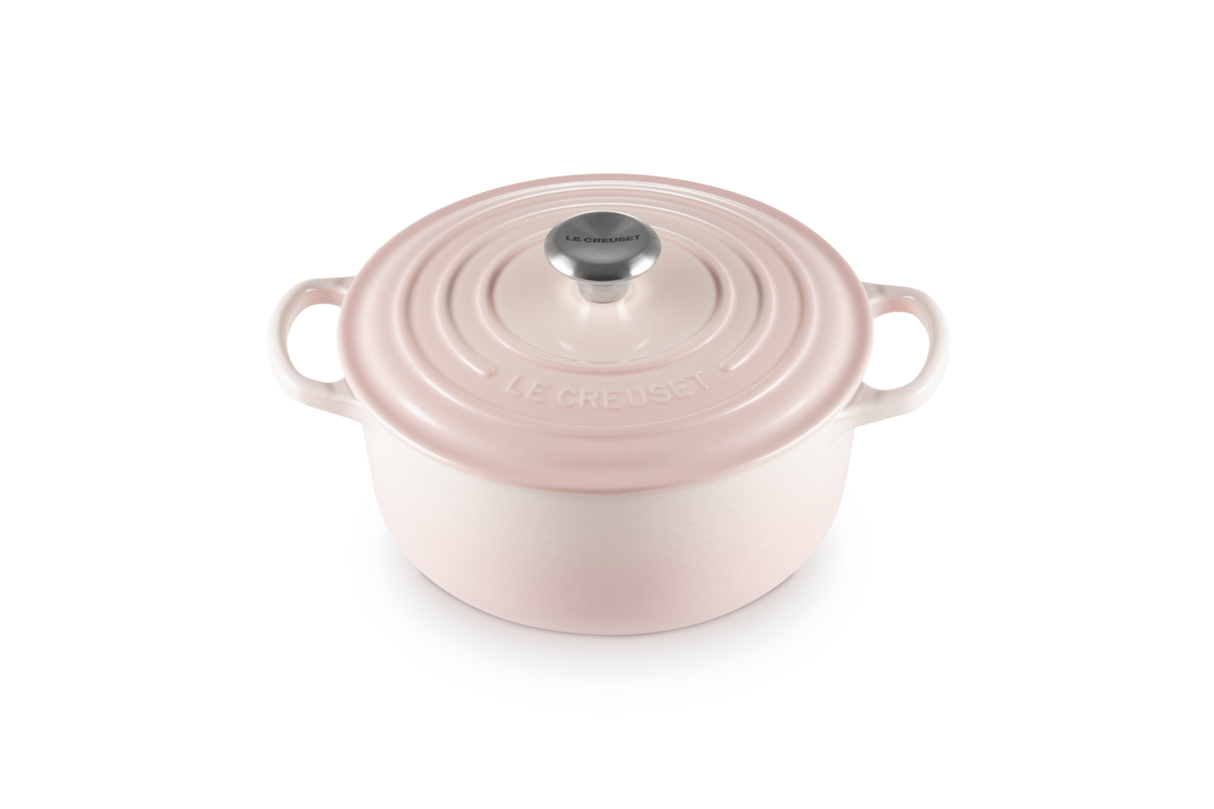 Le Creuset Signature 20cm Cast Iron Round Casserole - Shell Pink | 21177207774430